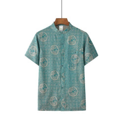 Casual Tang clothing men's thin short-sleeved dad new Chinese loose Hanfu