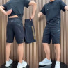 Ice silk casual suit elastic print breathable mesh refreshing sports shorts - T-shirt