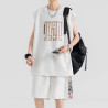 Guochao Ice Silk Sleeveless T-shirt Men's Quick-drying Vest Shorts Casual Set