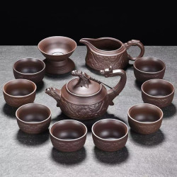 Complete set of purple clay Kung Fu tea set