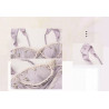 Sexy low-cut with bust pad sheer lace flutter sleeve satin camisole nightgown robe home wear set