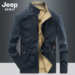 JEEP double-sided coat dad wear loose plus size stand-up collar jacket