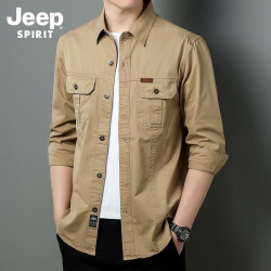 JEEP outdoor workwear shirt loose casual cotton shirt jacket