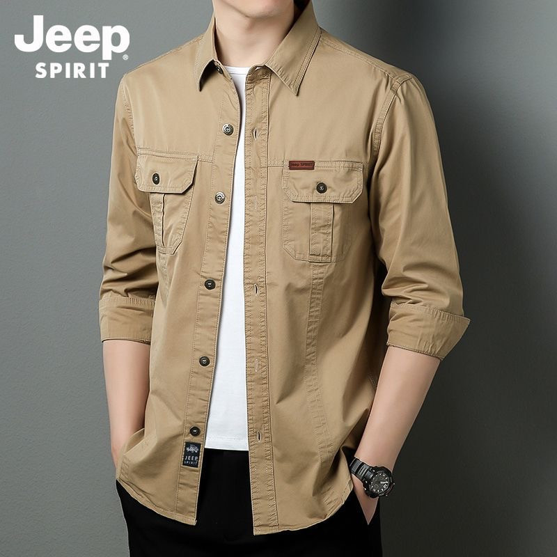 JEEP outdoor workwear shirt loose casual cotton shirt jacket