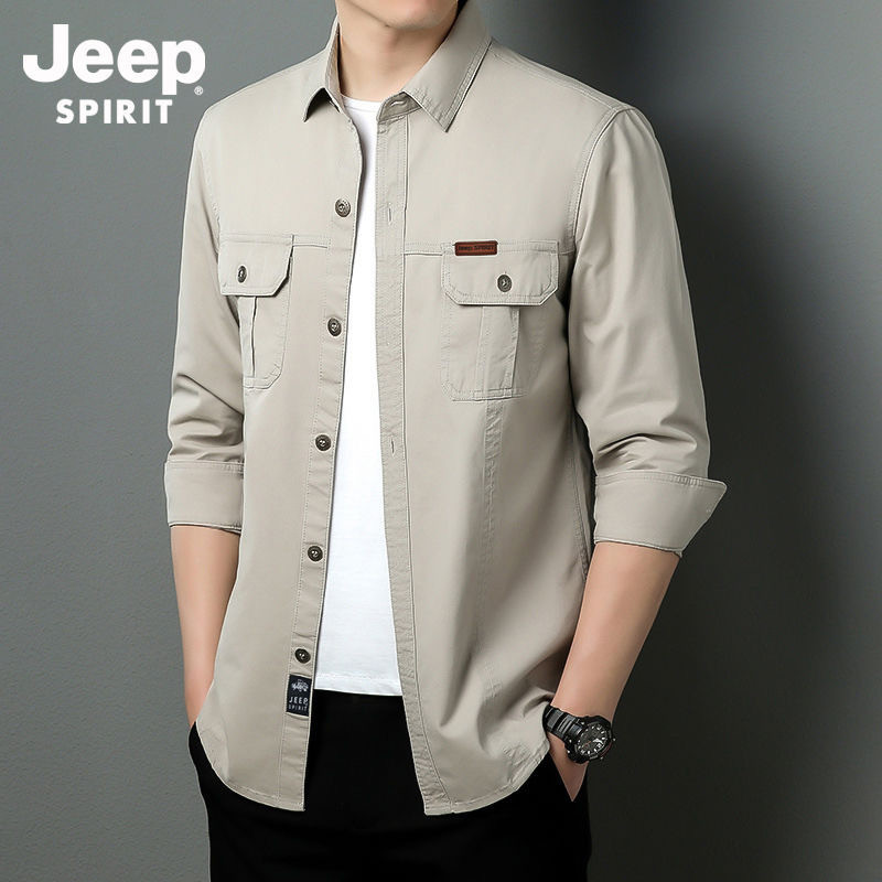 JEEP outdoor workwear shirt loose casual cotton shirt jacket