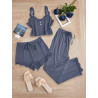New lace trim camisole and shorts pajamas for women, wearable outside the slim three-piece set.