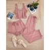 New lace trim camisole and shorts pajamas for women, wearable outside the slim three-piece set.