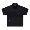 Stitching design sense half-zipper short-sleeved polo shirt quick-drying lapel T-shirt trend