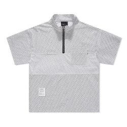 Stitching design sense half-zipper short-sleeved polo shirt quick-drying lapel T-shirt trend