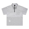 Stitching design sense half-zipper short-sleeved polo shirt quick-drying lapel T-shirt trend