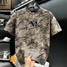 Retro high-end short-sleeved T-shirt men's trendy design short-sleeved round-neck top