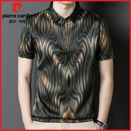 Quick-drying T-shirt mulberry silk casual authentic versatile business polo shirt fashion T
