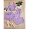 New lace trim camisole and shorts pajamas for women, wearable outside the slim three-piece set.