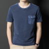 Short-sleeved T-shirt thin dad casual loose short-sleeved pocket round neck old