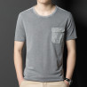 Short-sleeved T-shirt thin dad casual loose short-sleeved pocket round neck old