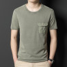 Short-sleeved T-shirt thin dad casual loose short-sleeved pocket round neck old