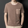 Short-sleeved T-shirt thin dad casual loose short-sleeved pocket round neck old