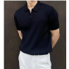 Ice silk men's lapel POLO shirt casual slim short-sleeved T-shirt knitted undershirt