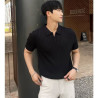 Ice silk men's lapel POLO shirt casual slim short-sleeved T-shirt knitted undershirt