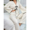 2025 New Women's Homewear Long Sleeve Bathrobe Set Elegant Loose Casual Butterfly Tie Home 2 Piece Set