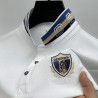 Short-sleeved silk pearl cotton T-shirt men's long-sleeved lapel casual polo shirt men's clothing