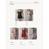 Sexy V-neck lace lingerie, silver deep V camisole nightgown, French open front robe, home lady's set.