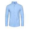 Four-sided elastic iron-free men's long-sleeved shirt silky vertical feeling
