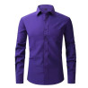 Four-sided elastic iron-free men's long-sleeved shirt silky vertical feeling