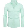 Four-sided elastic iron-free men's long-sleeved shirt silky vertical feeling