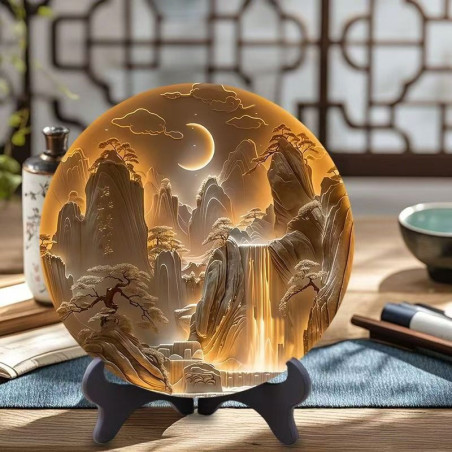 Ancient style relief three-dimensional disc ornaments