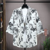 Ice silk short-sleeved shirt men's top wear thin cardigan T-shirt fashion
