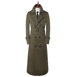 Men's windbreaker ultra-long over the knee fashion high-end business handsome versatile spring and autumn new coat