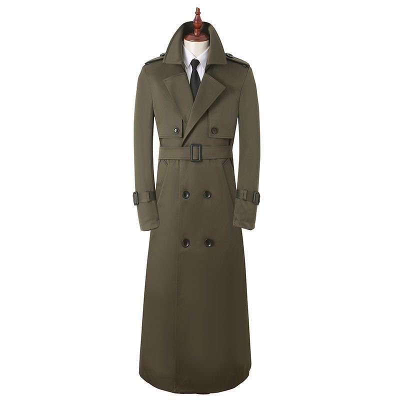 Men's windbreaker ultra-long over the knee fashion high-end business handsome versatile spring and autumn new coat