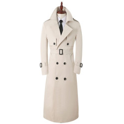 Men's windbreaker ultra-long over the knee fashion high-end business handsome versatile spring and autumn new coat