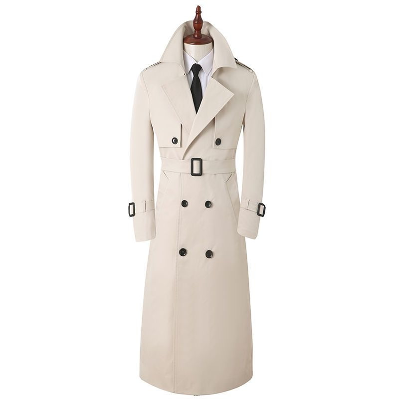 Men's windbreaker ultra-long over the knee fashion high-end business handsome versatile spring and autumn new coat