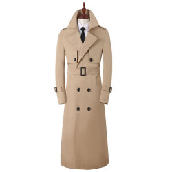 Men's windbreaker ultra-long over the knee fashion high-end business handsome versatile spring and autumn new coat