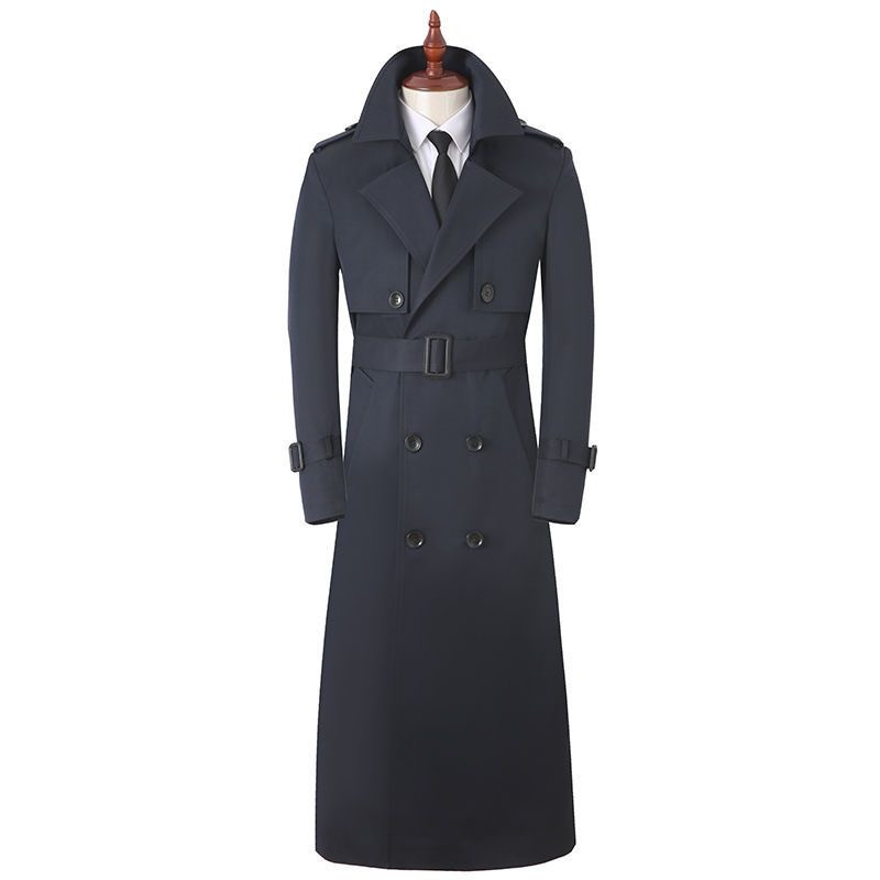 Men's windbreaker ultra-long over the knee fashion high-end business handsome versatile spring and autumn new coat