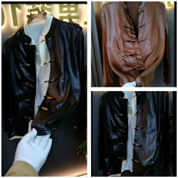 Men's buckle Tang clothing jacket solid color simple casual hot temperament men's jacket