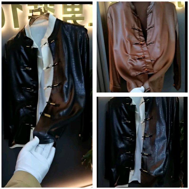 Men's buckle Tang clothing jacket solid color simple casual hot temperament men's jacket