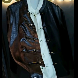 Men's buckle Tang clothing jacket solid color simple casual hot temperament men's jacket