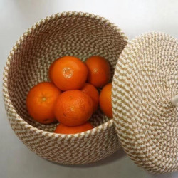 Woven desktop storage basket