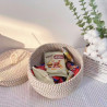 Woven desktop storage basket