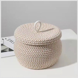 Woven desktop storage basket
