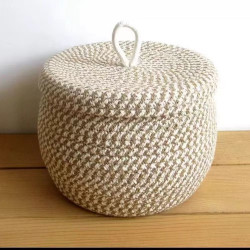 Woven desktop storage basket