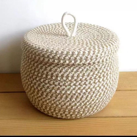 Woven desktop storage basket
