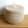 Woven desktop storage basket