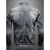 Retro personality slim stand-up collar zipper workwear jacket cycling motorcycle suit jacket