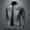 Retro personality slim stand-up collar zipper workwear jacket cycling motorcycle suit jacket