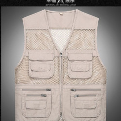 Men's vest outdoor photography vest pocket fishing mesh vest multifunctional vest