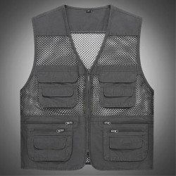 Men's vest outdoor photography vest pocket fishing mesh vest multifunctional vest